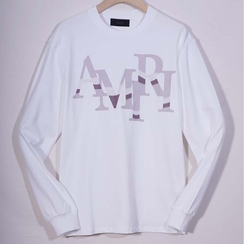 Amiri White Printed Crew Neck Long Sleeve